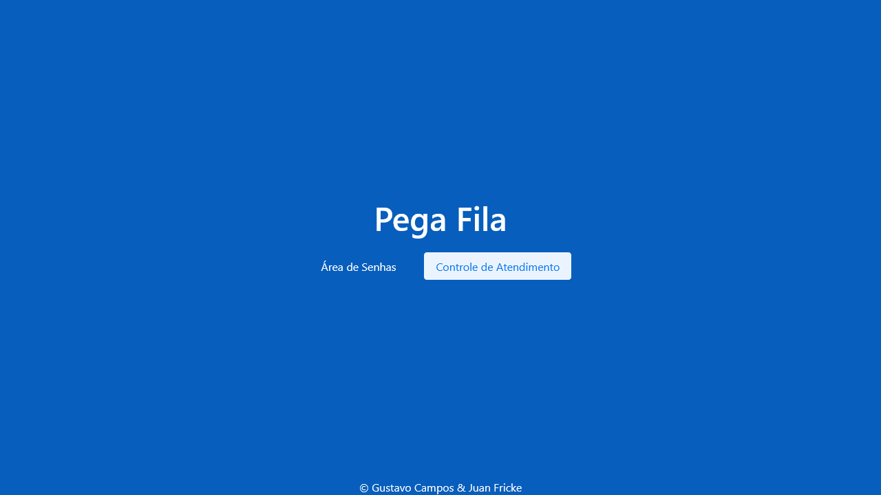 Print do sistema mostrando a tela inicial